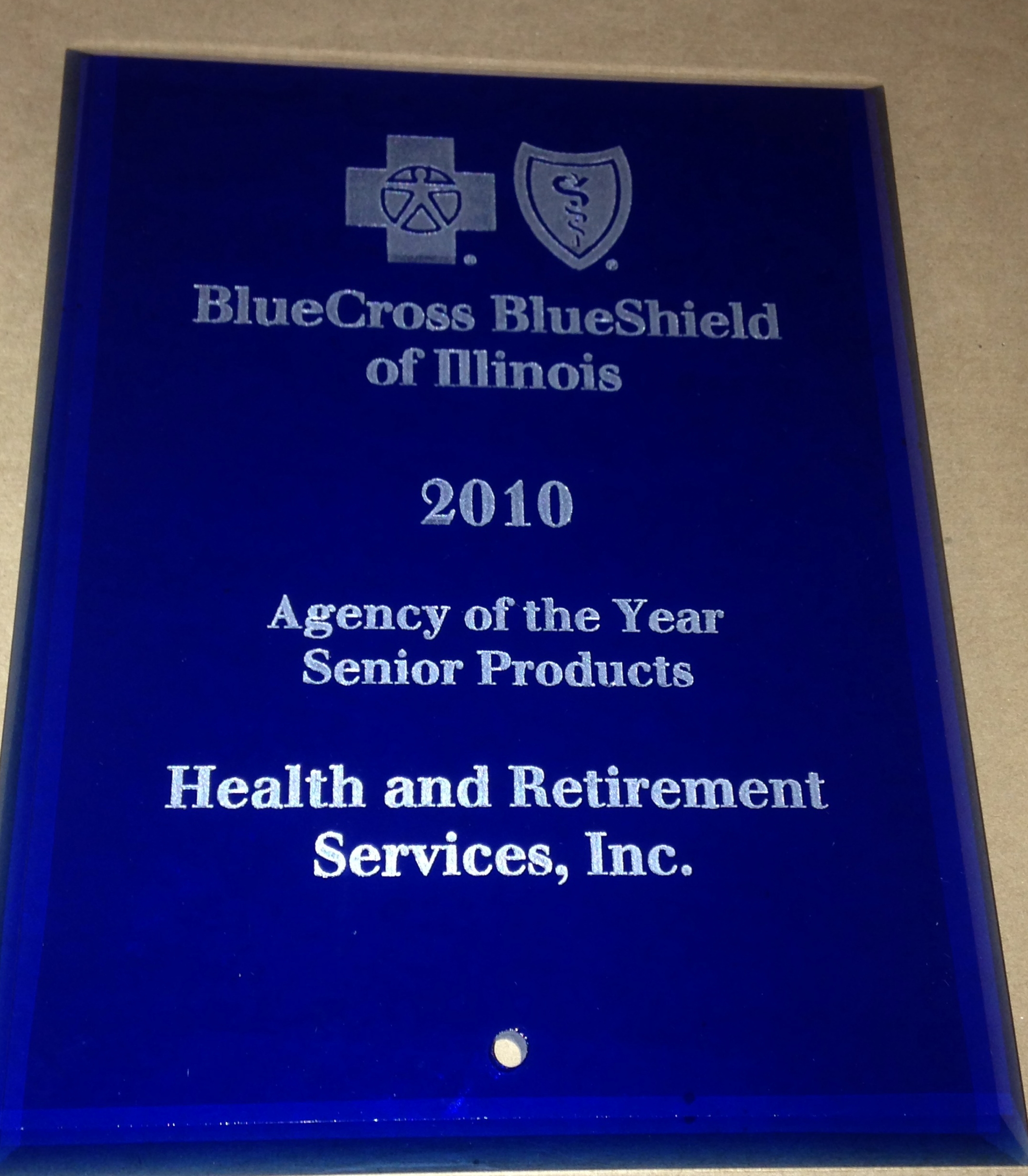 BlueCross BlueShield of Illinois 2010 agency fo the year senior products